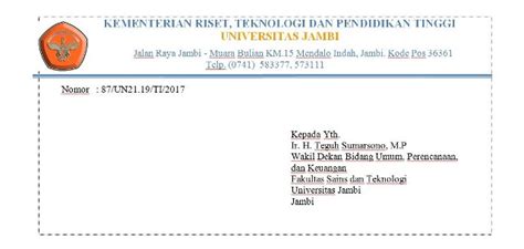 Penulisan Amplop Surat Resmi