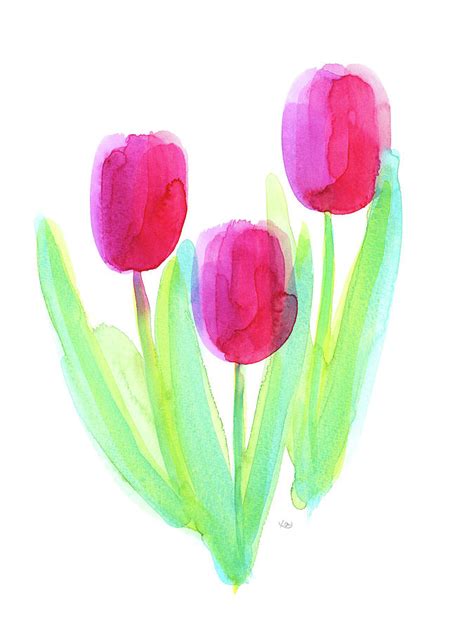 Pink Tulips Watercolor Painting By Karen Kaspar Fine Art America