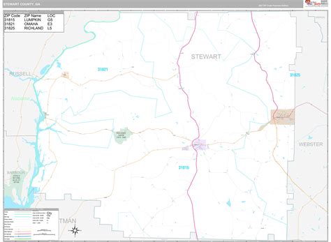 Stewart County Ga Wall Map Premium Style By Marketmaps