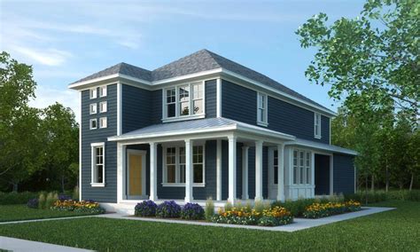 Then, we might be wondering what color we choose for the best look of our exterior design matched with a brown roof. Blue Exterior, Grey Roof, White Trim | Gray house exterior, House exterior color schemes, House ...