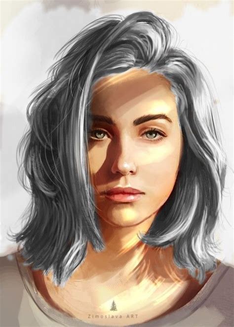 Pin By Scifiart On Painted Silver Hair Girl Character Design Girl