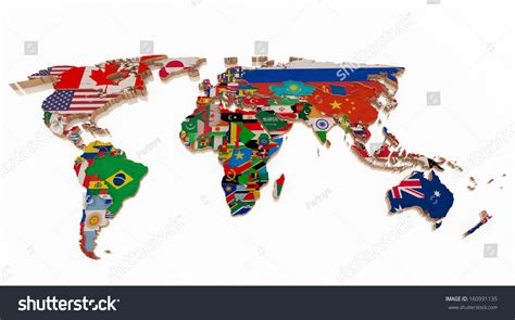Wood World Map Flags Stock Illustration 160931135 Shutterstock