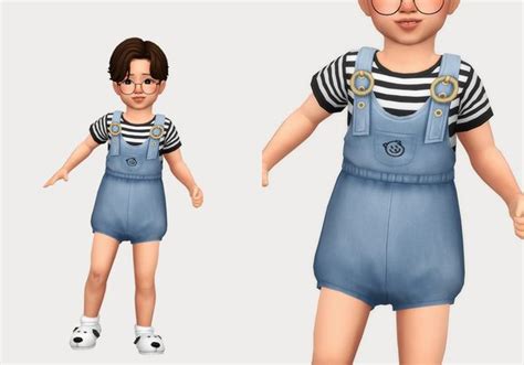 Jona Jumpsuit Casteru Sims 4 Cc Kids Clothing Sims 4 Toddler Sims