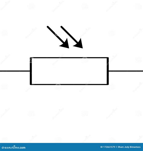 Light Dependent Resistor Component Symbol For Circuit Design Stock