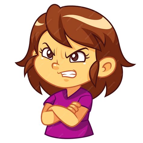 Premium Vector Angry Girl Expression
