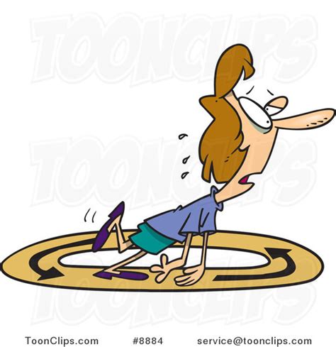 Cartoon Exhausted Business Woman Walking In Circles 8884 By Ron Leishman