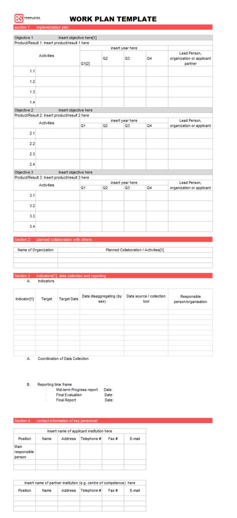 Check spelling or type a new query. Work Plan  Examples - Word & Excel