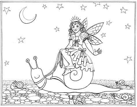 Fairy Queens Chariot Colouring In Drawing Suitable For