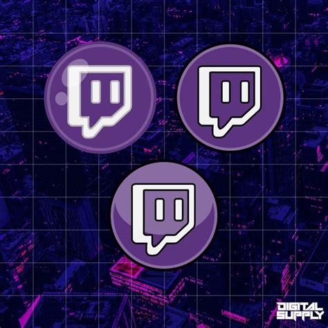 3 Social Media Network Twitch Icons Gamer Streamer Digital Download Etsy