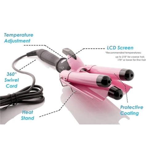 Allure Hair Allure 3 Barrel Curling Waver Iron Pink And Black