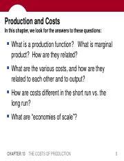 Presentation 4 Costs Of Production Pdf Production And Costs In This