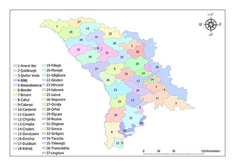 Administrative Divisions Of Moldova Mappr