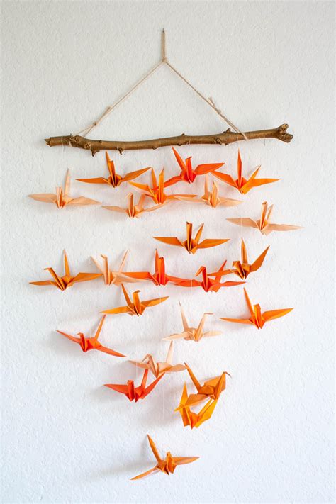 Paper Crane Wall Hanging Etsy Paper Crane Wall Paper Crane Wall