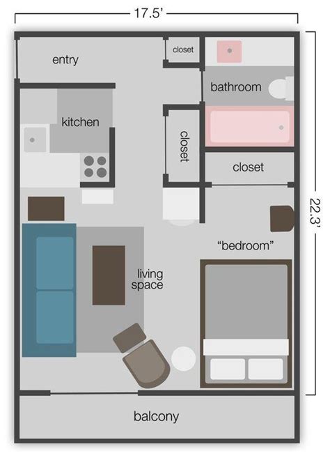 Studio Apartment Floor Plans 500 Sq Ft