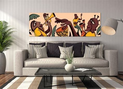 Crafted from local sese wood, the piece features a. African Art Tribal Music Canvas Wall Art, African Tribal Art, African Decor | UGABS Marketplace