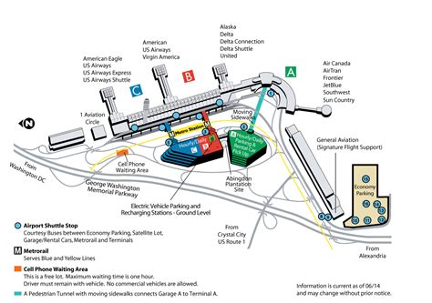 Reagan National Airport Parkign Map Dc Parking