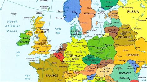Large Detailed Political Map Of Europe With Roads Europe Large Detailed