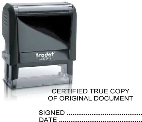 Certified True Copy Stock Self Inking Rubber Stamp