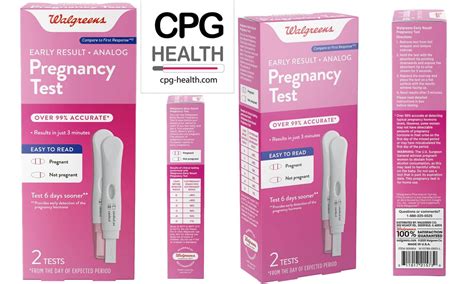 walgreens early result pregnancy test sensitivity cpg health