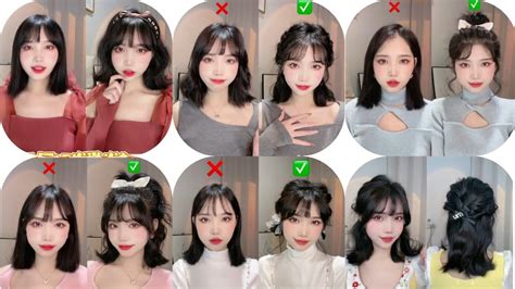 Quick And Easy Short Hairstyle Tutorial Korean Styles For Girls YouTube