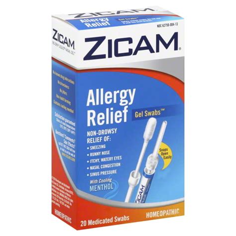 Zicam Gel Swabs Allergy Relief 20 Pack