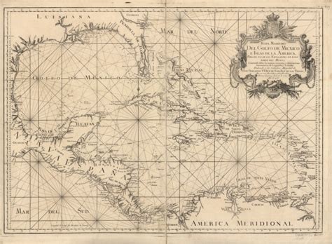 1755 Map Of Nautical Charts Caribbean Area Ebay Antique Maps