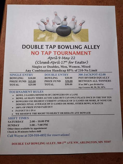 Double Tap Bowling Alley No Tap Bowling Tournament Southern TNBA
