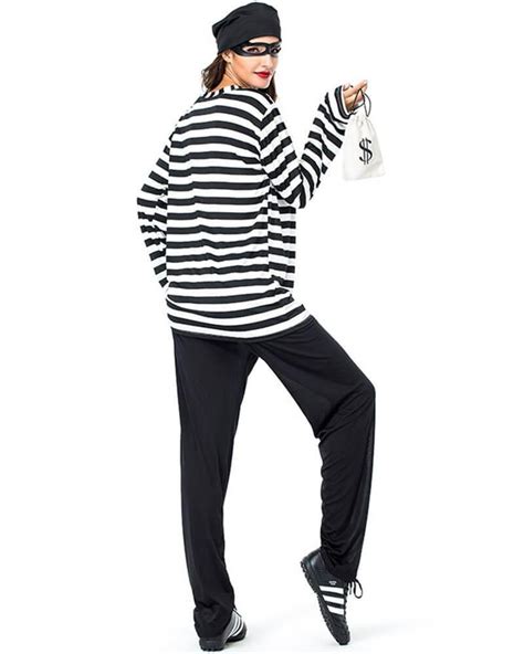 Adult Womens Bank Robber Prisoner Halloween Costume Pinkfad