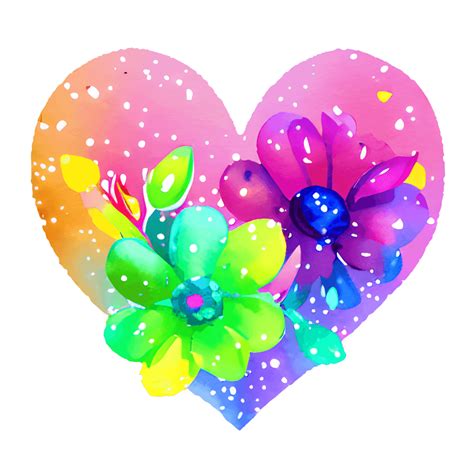 Beautiful Rainbow Watercolor Flowers · Creative Fabrica