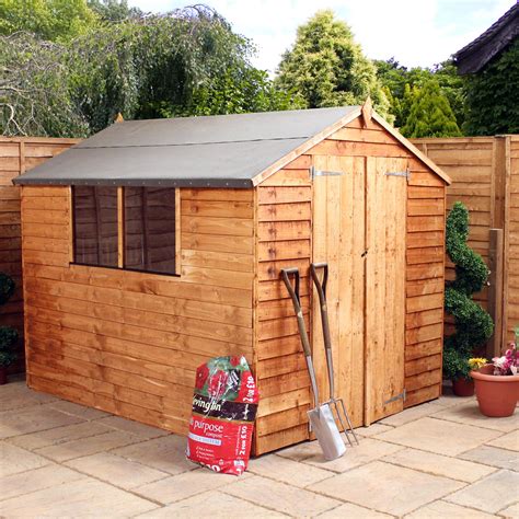 8 X 6 Buckingham Overlap Apex Shed With Double Doors 2 Windows Solid