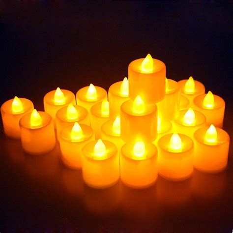 Led Battery Operated Flameless Tealight Candles 24pc Bulk Pack Misty
