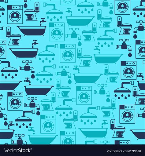 Seamless Pattern With Plumbing Equipment Vector Image