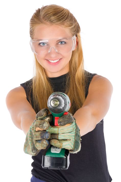 Woman With A Drill Free Stock Photo Public Domain Pictures