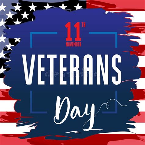 Veterans Day November 11 Honoring All Who Served Stock Vector