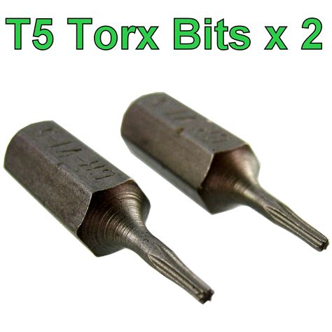 Torx T5 Screw Driver Bit 2 Pack Tx5 Socket Star Scredriver Security