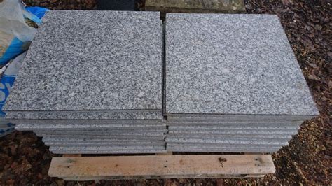 35x Granite Paving Silver Grey 60x60cm Natural Sawn Patio Stone Slabs