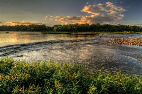River Rapids Sunset Stock Photo Image Of Midwest Nature 33059538