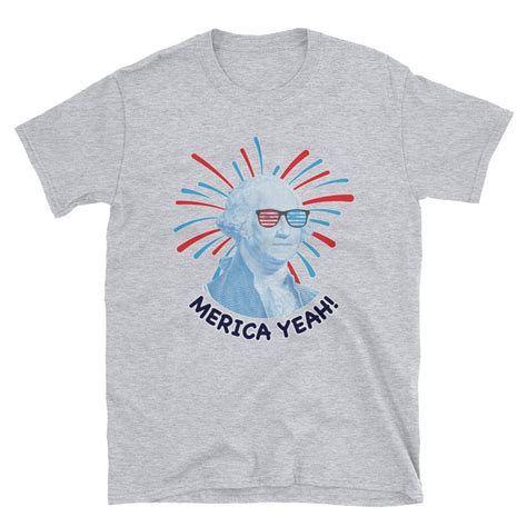 Independence Day George Washington T Shirt Fifty Stars Apparel