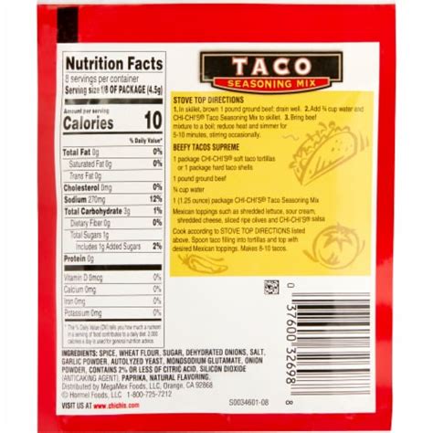 Chi Chi S Fiesta Taco Seasoning Mix 1 3 Oz Ralphs
