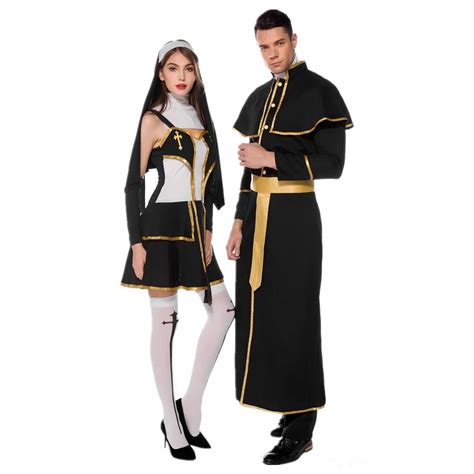 hot halloween costumes cosplay party women virgin mary nun men jesus christ missionary priests