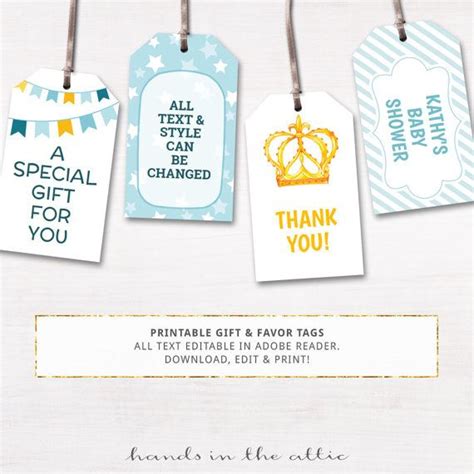 There's no reason to pay for these items when you can get such great looking ones online without having to pay a cent. Printable baby shower gift tags, editable party favor ...