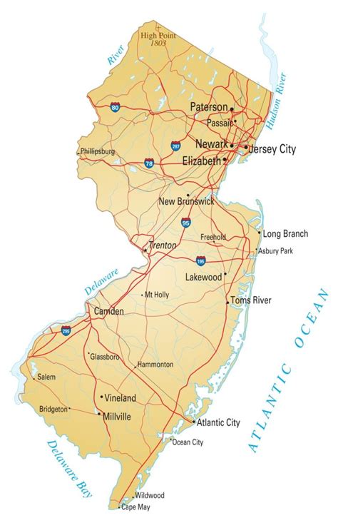New Jersey Rivers Map Large Printable High Resolution And Standard