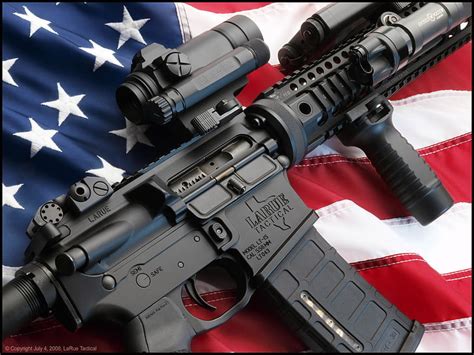 American Flag Usa Gun Assault Rifle Ar 15 Weapon Hd Wallpaper