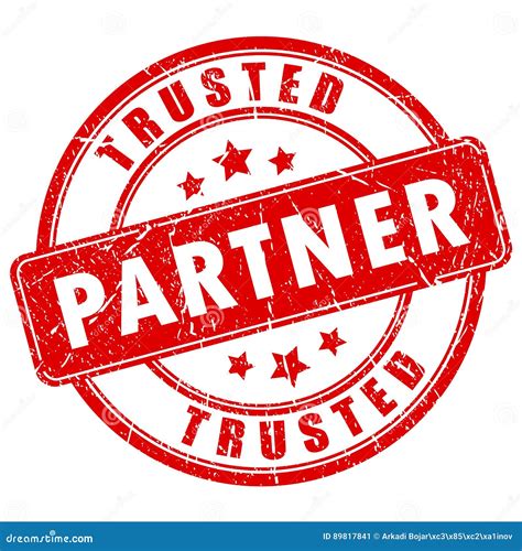 Trusted Partner Stamptrusted Partner Rubber Stamp Cartoon Vector