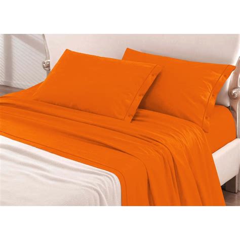Compra online lenzuola matrimoniali e singole. COMPLETO LENZUOLA TINTA UNITA ARANCIO