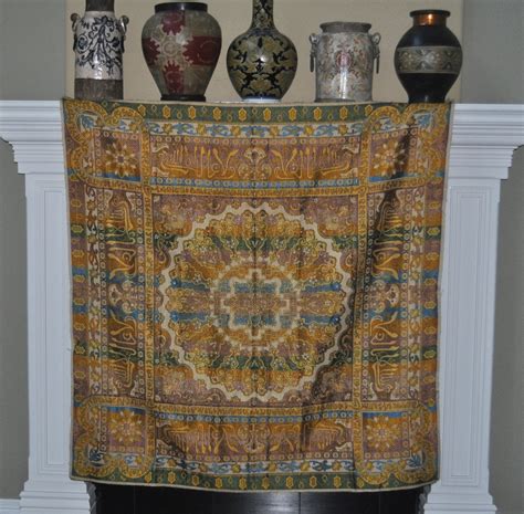 Large Silk Vintage Italian Tapestry Wall Hanging By Ladyem2