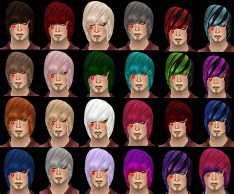 My Sims 4 Blog David Sims Emo Hair Retexture By Irisblanch3