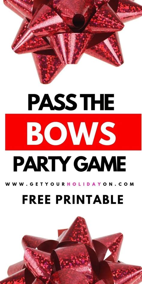 Many families play this at their christmas gathering. Pass the Bow Party Game DIY | Christmas party games for ...