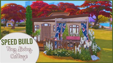 The Sims 4 Speed Build Tiny Living Cottage Cc Links Youtube