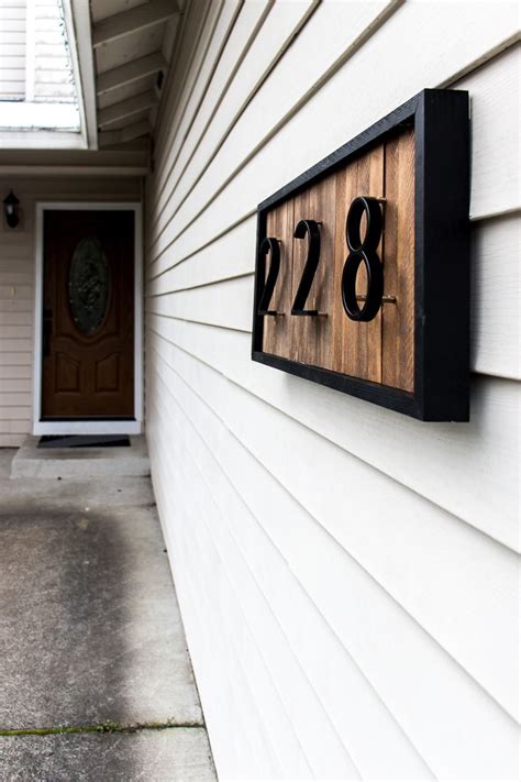 Diy Modern House Number Sign With Wood Shims House Numbers Diy